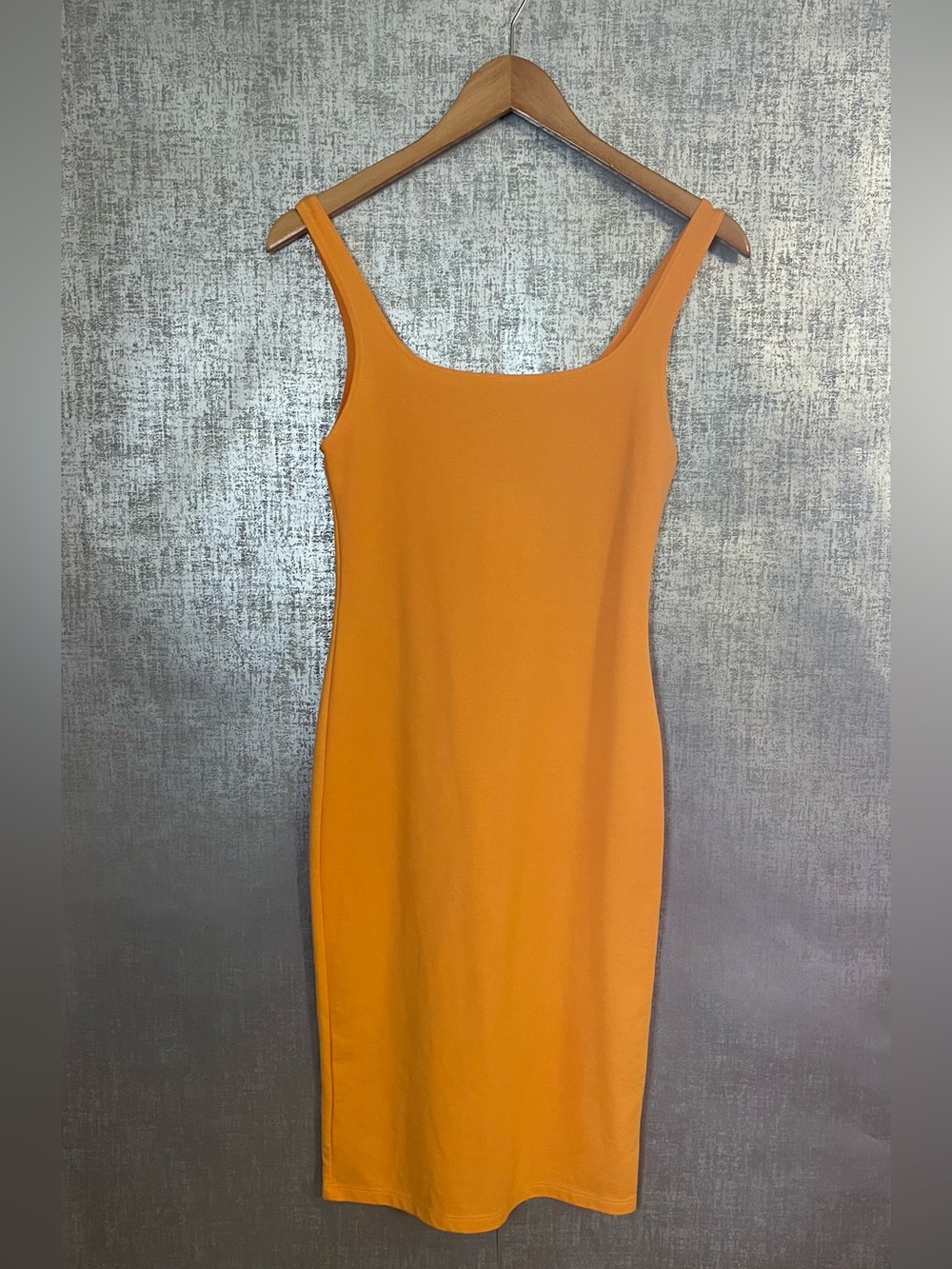 Zara Vibrant Orange Tank Midi Dress